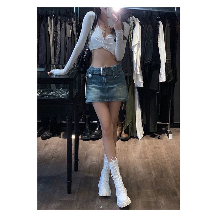 [MURIOKI] Áo Thun Tay Dài Thiết Kế Thắt Nút Độc Đáo Thời Trang Mùa Thu 2022 Cho Nữ