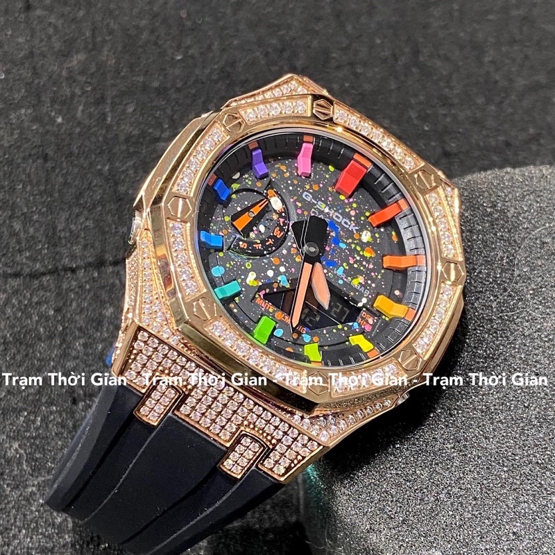 Đồng hồ nam Casio G-Shock GA-2100-1A4DR đính đá cầu vồng