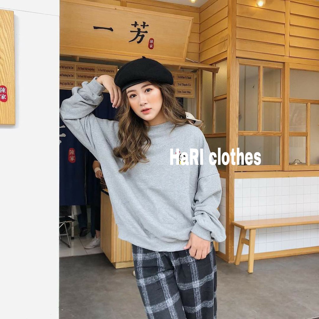 Áo HOODIE BASIC cao cấp không mũ, nỉ bông trơn nhiều màu