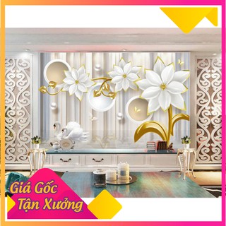 Tranh dán tường 3D hình bông hoa