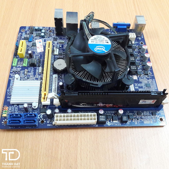 Combo main Foxconn H61, chip i3 3210, ram 4GB tản nhiệt Gskill Sniper