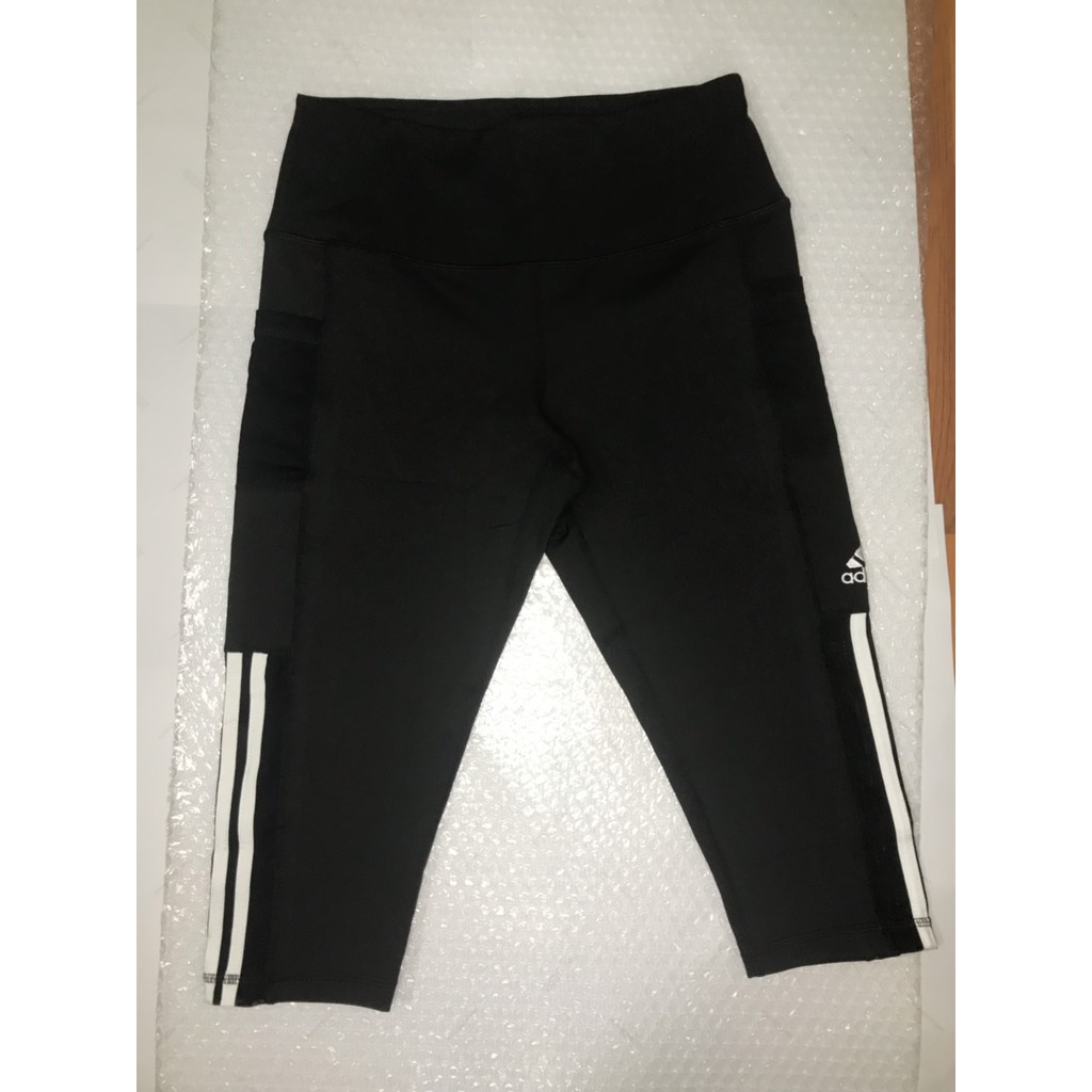 Quần tập gym, yoga, erobic, quần tập lửng adidas mầu đen 3 sọc NHQ03