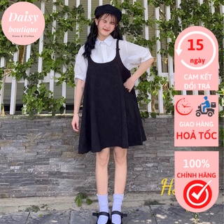 [Có Ảnh Thật] Set Váy Baby Doll Mix Sơ Mi Tay Phồng, Có Size Cho Bigsze, Chất Thô Lụa Daisy SP000944