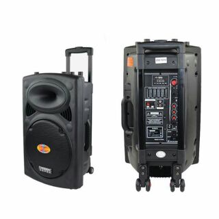 Loa karaoke vali kéo dp-297 tặng kèm 2 micro không dây loa công xuất lớn.