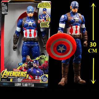 SIÊU NHÂN ĐỘI TRƯỞNG MỸ - CAPTAIN AMERICA ( CÓ ĐÈN VÀ ÂM THANH GIỌNG NÓI ) CAO CẤP LOẠI TO