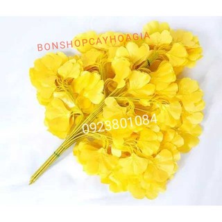 Cành lá rẻ quạt vàng làm cây trang trí- Cành lá giả