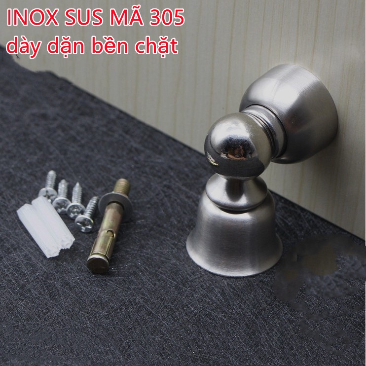 Chặn cửa nam châm inox 304 lực hút cực mạnh chốt chặn chống va đập ồn ào bảo vệ cửa gỗ Liên Minh