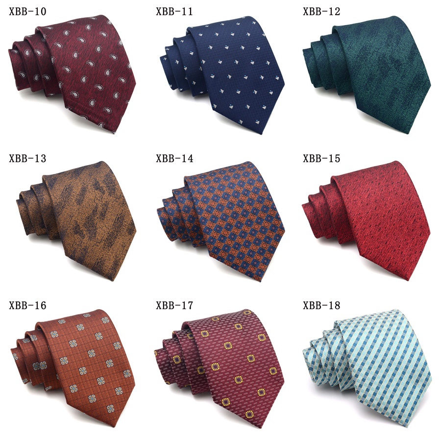 Cà Vạt 8CM Họa Tiết Sọc Caro / Chấm Bi Thời Trang Công Sở Cho Nam