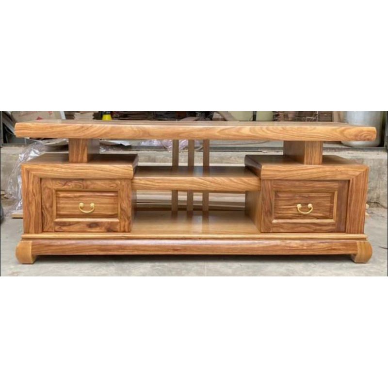 kệ Nhật gỗ hương xám 1m4,1m6,1m8,2m mẫu 2 ngăn kéo 2 bên