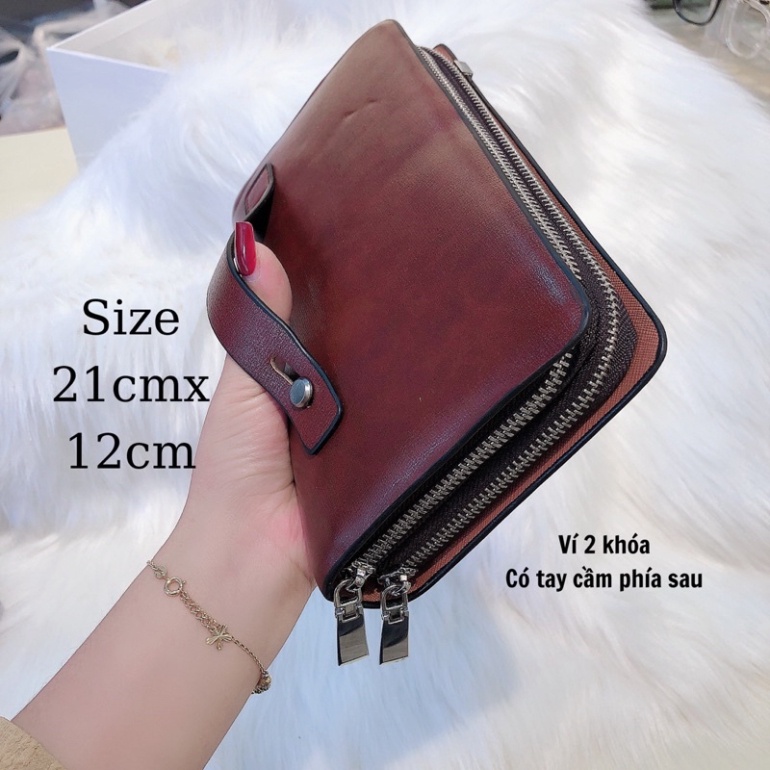 Ví Dài Cầm Tay 2 ngăn chất liệu da cao cấp độ bền cao helobaby