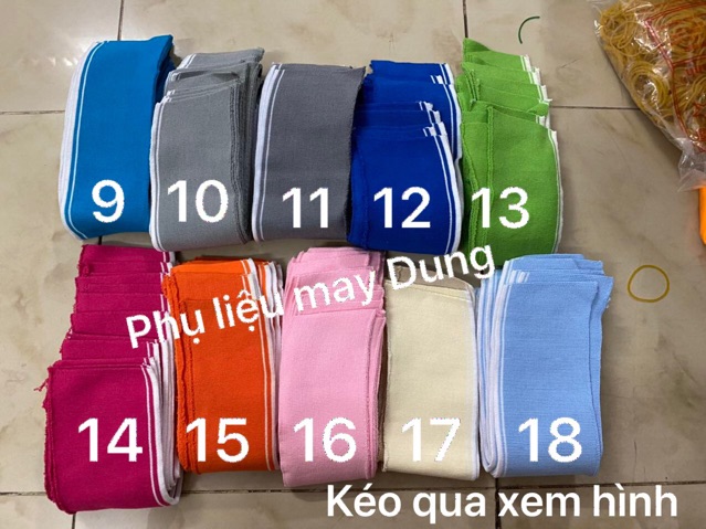 Bo cổ làm áo thun ( bo cổ có chất thun)rộng 9cm dài 37-38cm