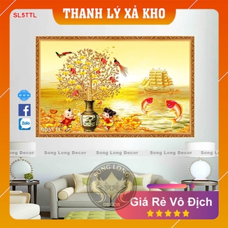 Tranh Dán Tường 3D Tài Lộc Phú Quý Bình An - SL5TTL-Tranh 3d Phòng Khách - Song Long Decor