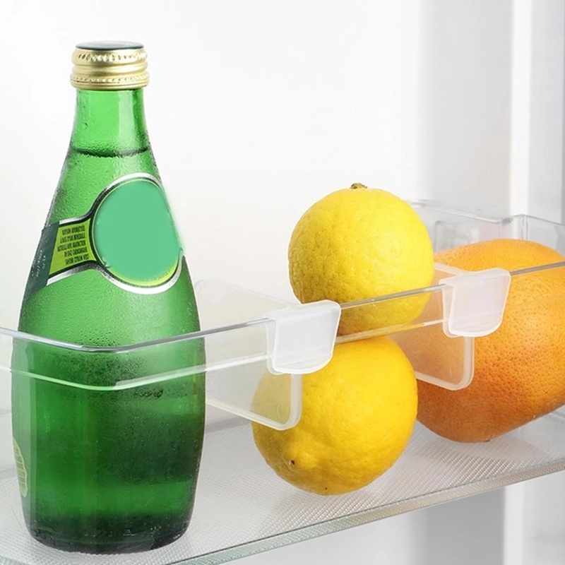 Set 4 Vách Ngăn Tủ Lạnh Bằng Nhựa Trong Suốt Chống Rơi Phân Loại Tiện Dụng Cho Nhà Bếp