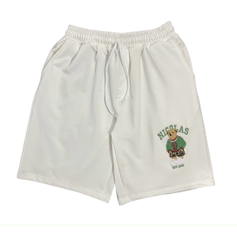Quần Short Nam Nữ - Quần Short thêu Gấu unisex (Ảnh thật)