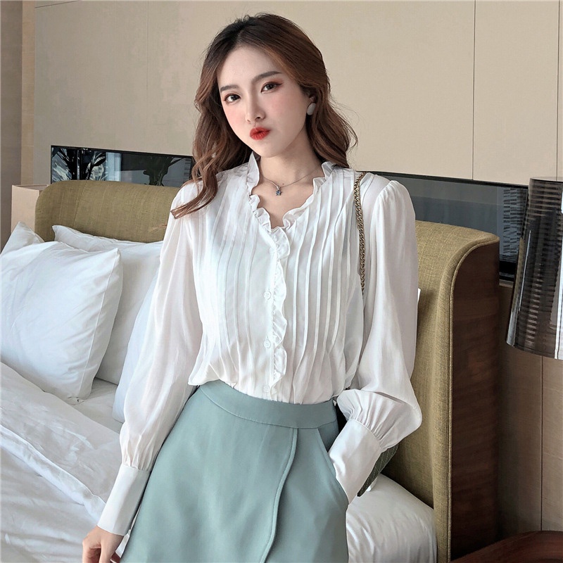 Áo sơ mi kiểu nữ công sở tiểu thư bánh bèo HA01