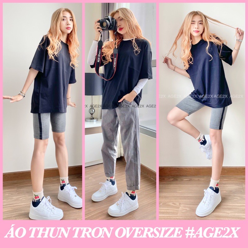 Áo thun oversize unisex tay lỡ 🆘 basic chính hãng AGE2X giá chất lương và giá tốt nhất