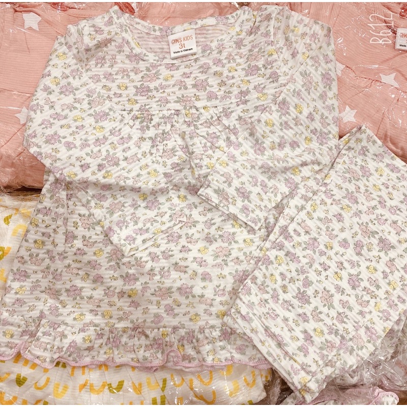 Bộ Bozip chất mềm mại dáng babydoll viền bèo họa tiết ngộ nghĩnh cho bessRIo hàng có sẵn kèm video