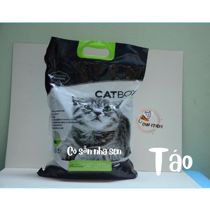 Cát Vệ Sinh Cho Mèo Bổ Xung Than Hoạt Tính 8L, cát CAT BOX Mùi Chanh, Táo, Cà Phê