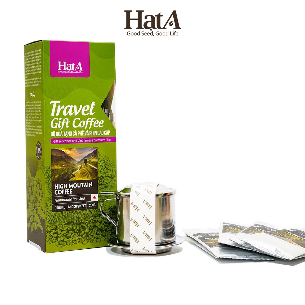 Cà phê High Moutain Hạt A Cafe Travel Gift Coffee 100% hạt Arabica nguyên chất hương vị nhẹ nhàng 200gr