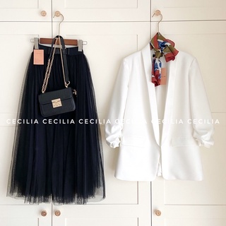 Áo blazer estelle by cecilia màu trắng ảnh thật chụp bởi cecilia chuẩn màu - ảnh sản phẩm 3