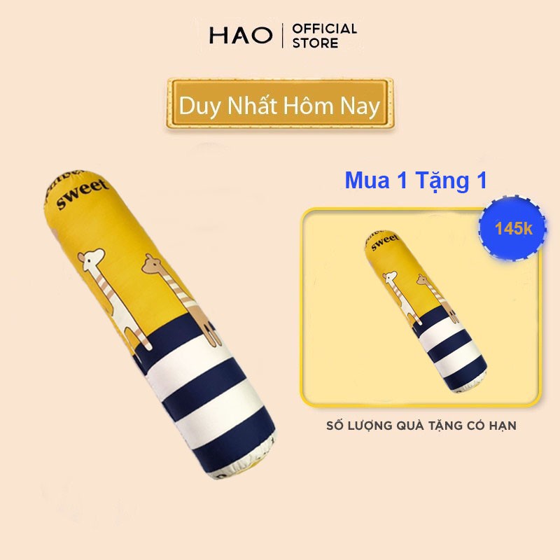 Gối ôm cotton 100% dài 95cm khóa kéo, gối ôm hình thú cho bé ôm ngủ dài đẹp HAOHAO