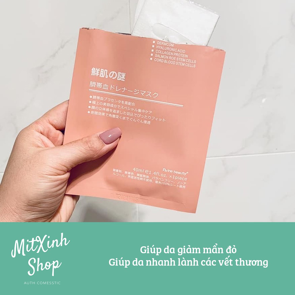 Mặt Nạ Tế Bào Gốc Nhau Thai Rwine Beauty Steam Cell Placenta Mask Nhật Bản - Cam kết hàng chính hãng