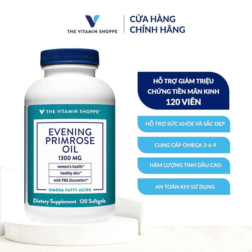 Viên uống tinh dầu hoa anh thảo THE VITAMIN SHOPPE Evening Primrose Oil 1300 MG 120 viên