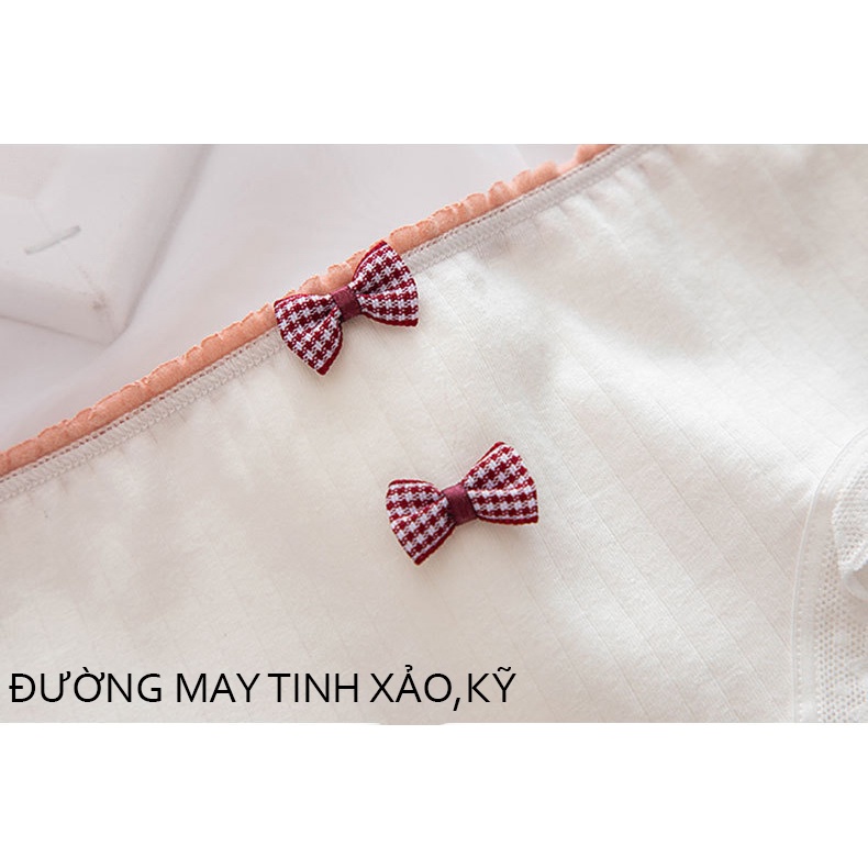 Quần lót nữ cute combo 5 quần cotton đính nơ đỏ 311