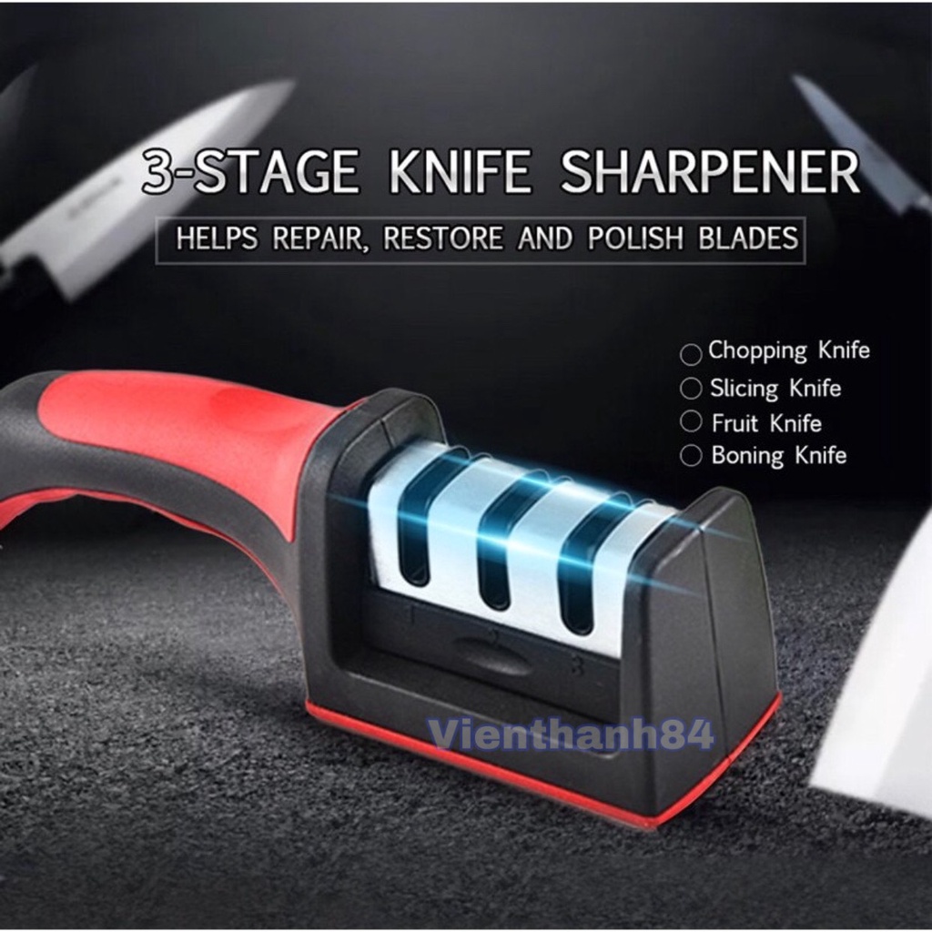 Dụng cụ mài dao kéo thông minh 3 cấp độ cầm tay, mài dao nhanh bén siêu tiện lợi