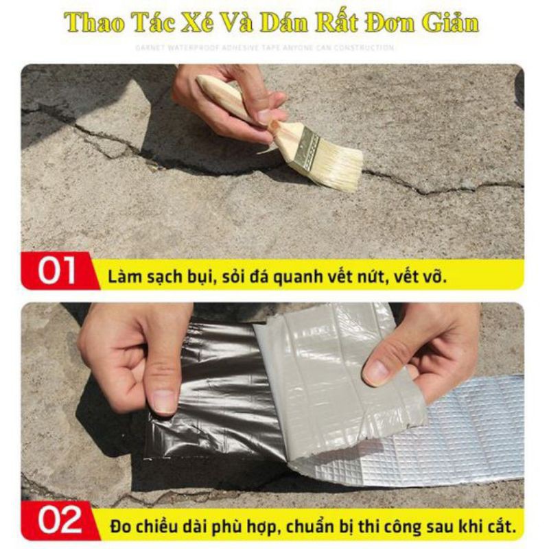 Cuộn keo chống dột, keo dán mái tôn cuộn 5cm 10cm Nhật Bản siêu chắc