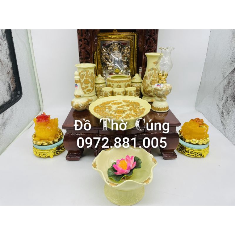Bộ Đồ Thờ Thần Tài Gỗ Nâu