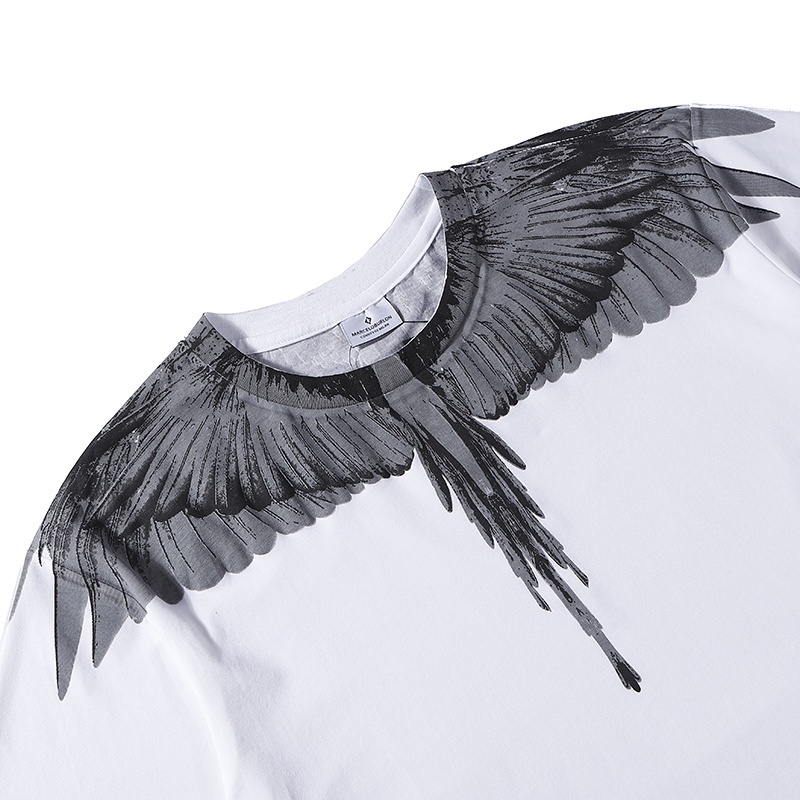 Áo Thun Cotton Ngắn Tay In Hình Đôi Cánh Độc Đáo Thời Trang Cho Nam Nữ