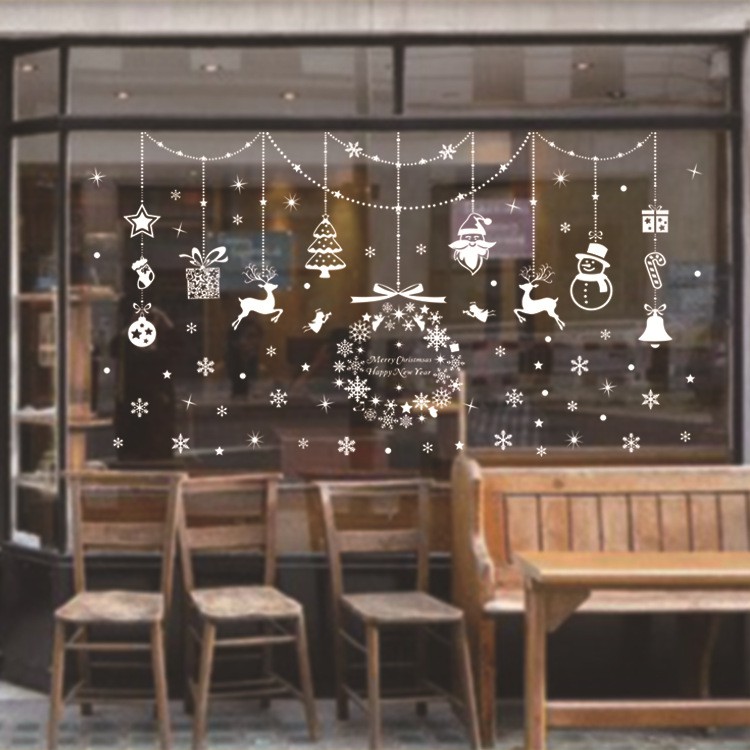 Decal dán kính dây thả trang trí Noel - GIÁNG SINH