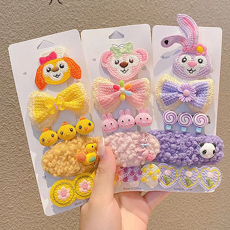 Set 5 Kẹp Tóc Hình Hoạt Hình Dễ Thương Cho Bé Gái