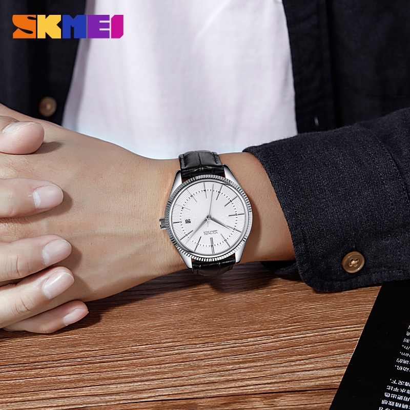 Đồng Hồ Quartz Chống Thấm Nước Với Dây Đeo Da SKMEI 9298