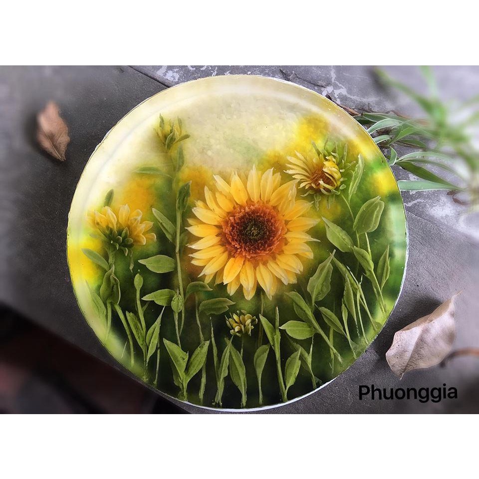 Bộ 10 kim thạch làm rau câu 3D hoa hướng dương
