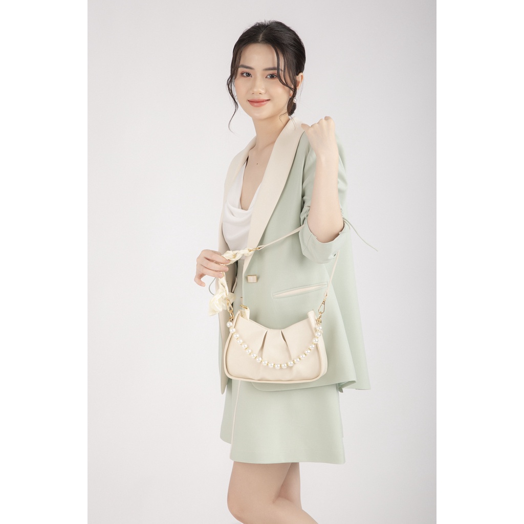 Túi xách nữ 3 kiểu đeo vai quai xách bag đeo chéo dây lụa Sz 24 Hapas - TDV24244