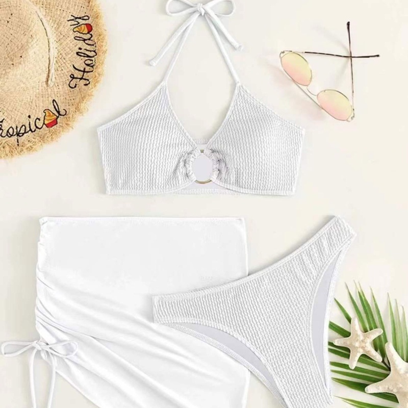 Xiangbao Bộ Bikini 3 Mảnh Đi Biển Có Tấm Che Phủ Sarongs