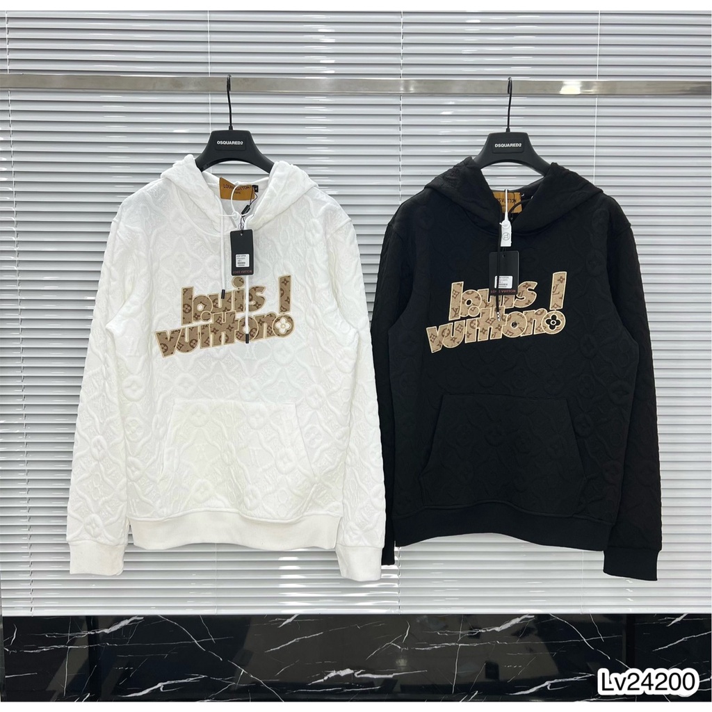 Áo Hoodie Nam Lv In Chìm Chìm Phối Họa Tiết Chữ Và Gấu Thêu . Áo Hoodie Unisex Nam Nữ Lv Chất Nỉ Dày Dặn - MINH TÂY STOR