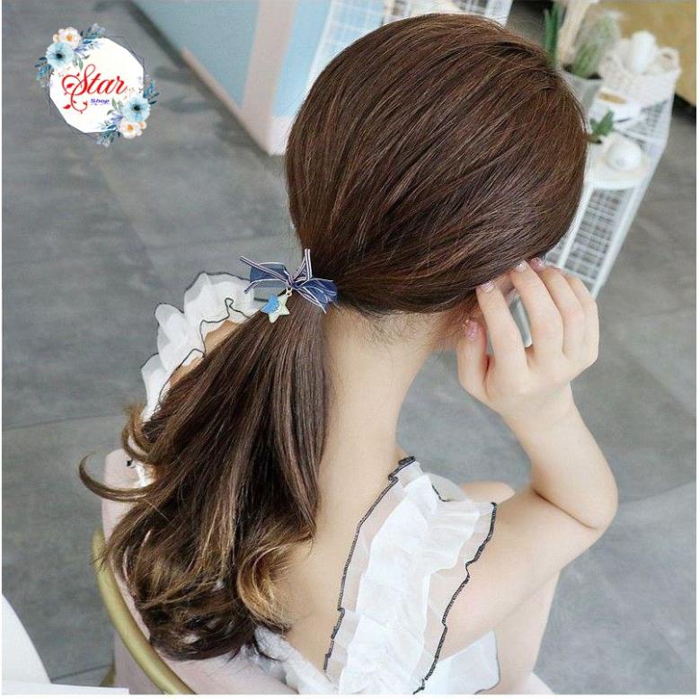 Buộc tóc thời trang nữ gắn hình ngôi sao thắt nơ xinh xắn nhiều màu sắc để lựa chọn C11