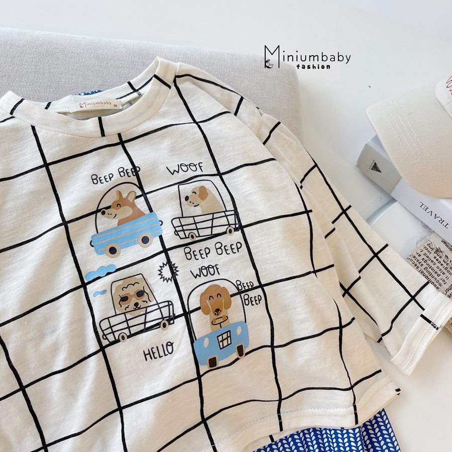 Bộ đồ dài tay quần dài thu đông cho bé gái/trai chất liệu cotton, quần áo trẻ em miniumbabyfashion SB1315