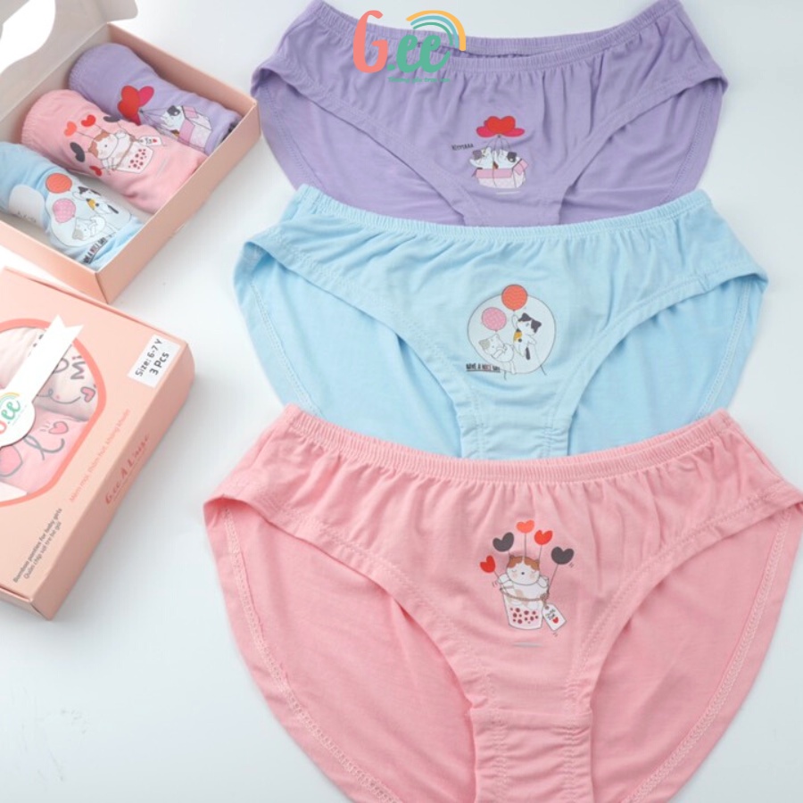 Quần chip bé gái, set 3 CHIP TAM GIÁC sợi tre mềm mát, vô cùng dễ chịu