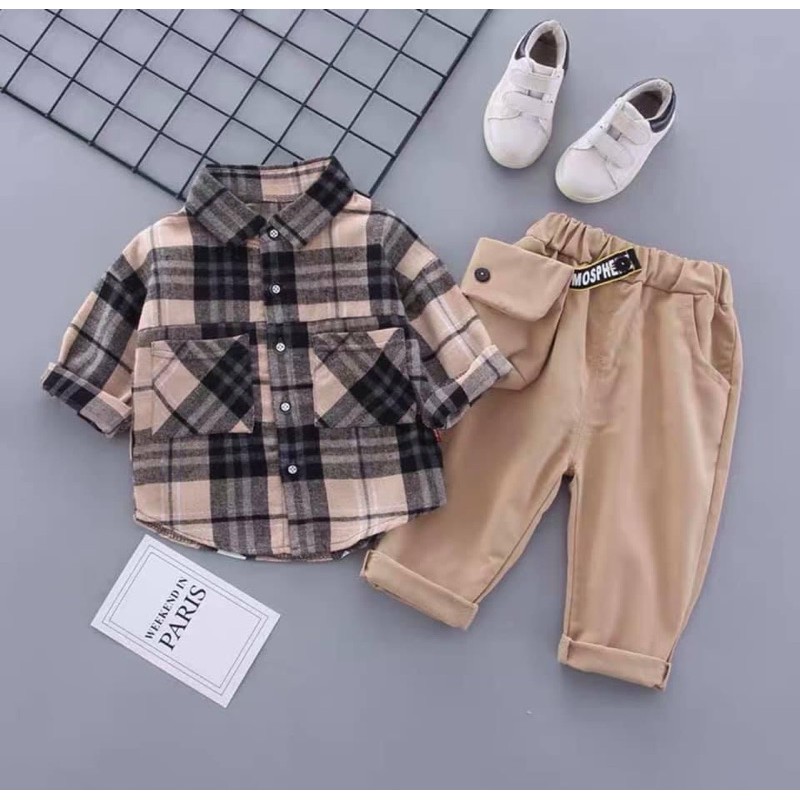 set sơ mi kẻ