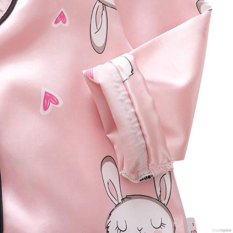 ruiaike  Baby Kids Girls Boys Long Sleeve Cartoon Rabbit Silk Satin Blouse + Pants Pajamas Sleepwear Set