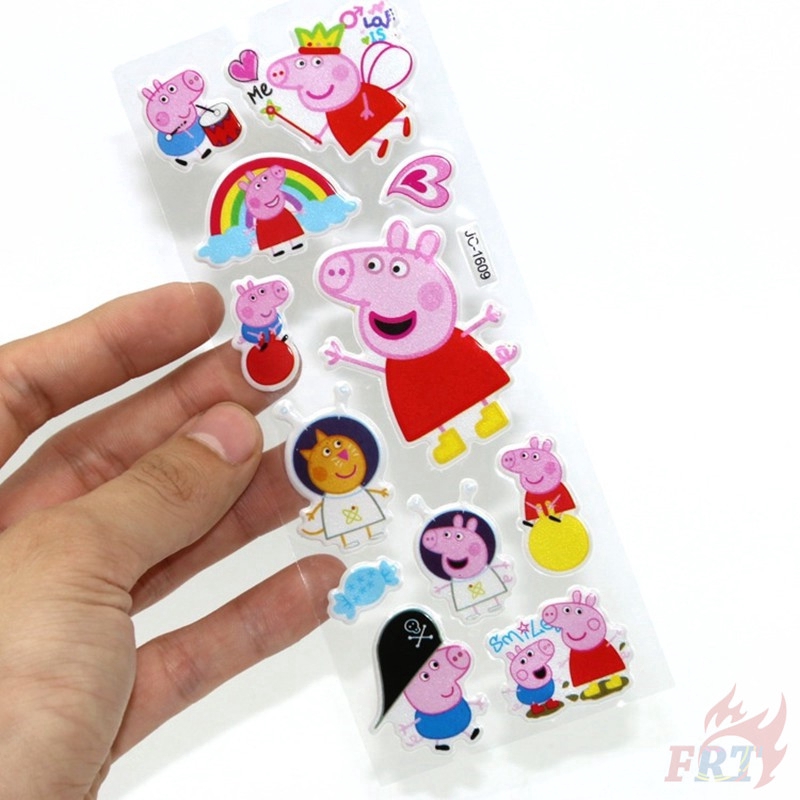 Set 1/5 tấm hình dán hình heo Peppa 3D đáng yêu