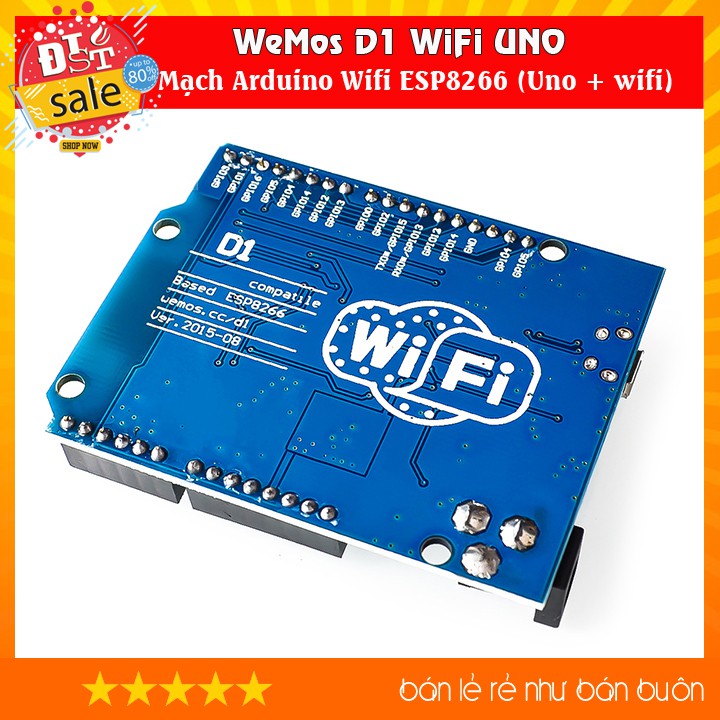 WeMos D1 WiFi UNO - Mạch Arduino Wifi ESP8266 (Uno + wifi)