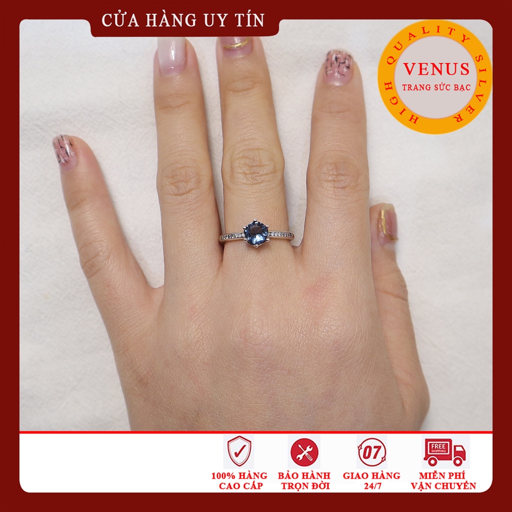 Nhẫn vương miện 6 chấu mặt đá- Mã sản phẩm VENUSN4