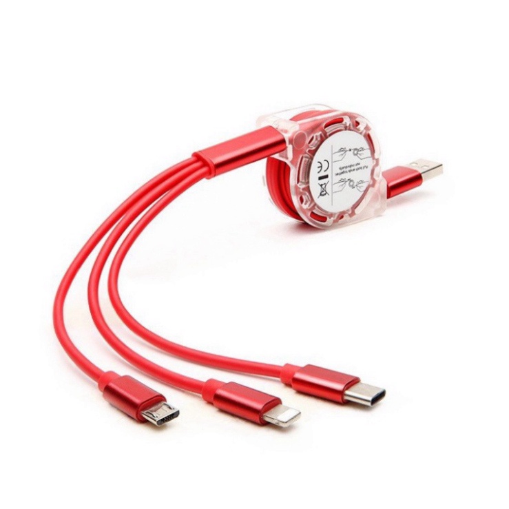 Cáp Sạc rút tròn đa năng 3 Đầu, 3 IN 1 SẠC NHANH, Dây Cao Cấp Siêu Bền Booboo.shop01