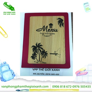 Bìa 10 lá menu gỗ a4 -2332