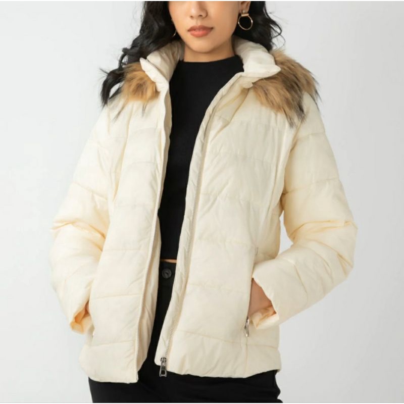 Lông dài may cổ áo khoác, may mũ áo